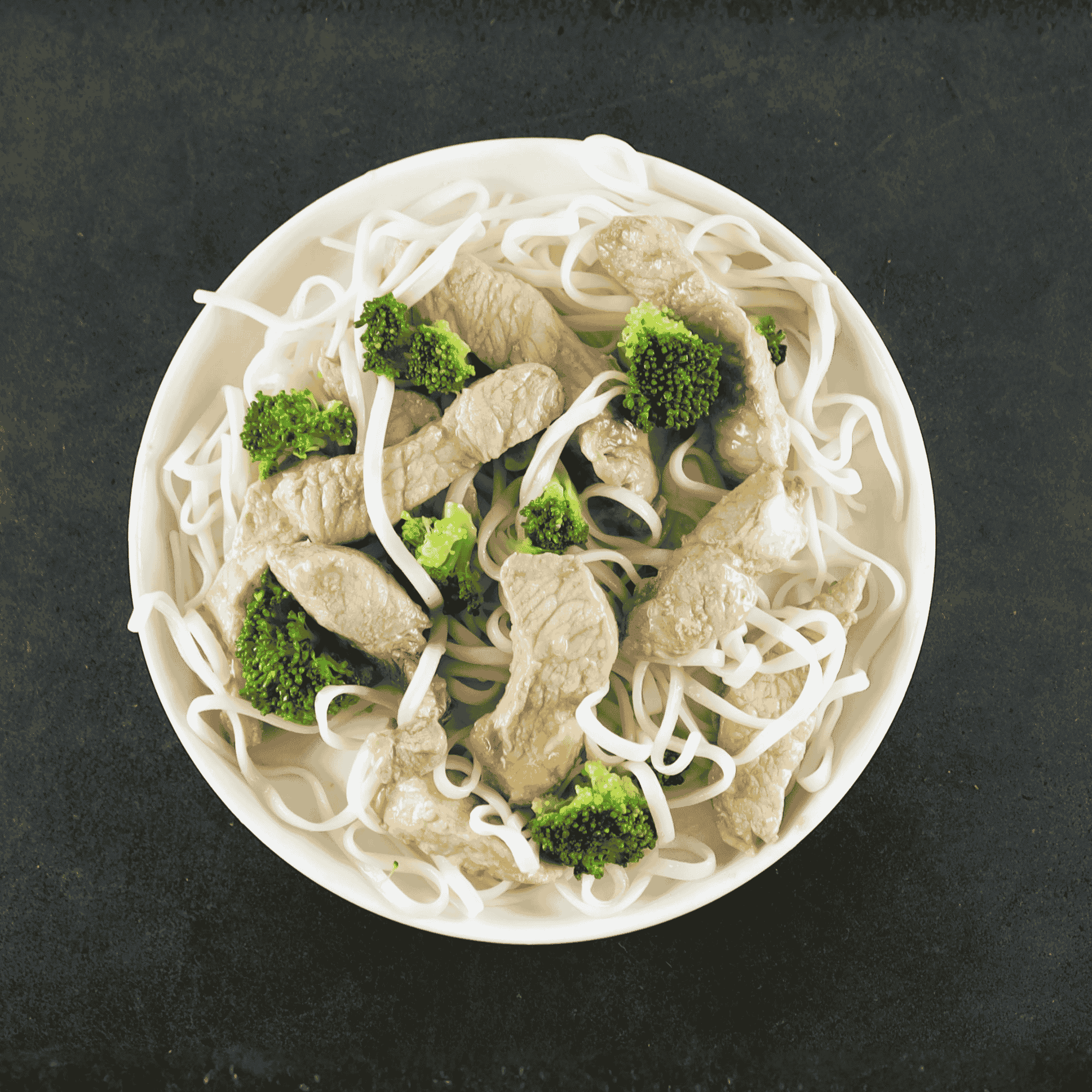 Pork & Broccoli with Rice Noodles 
