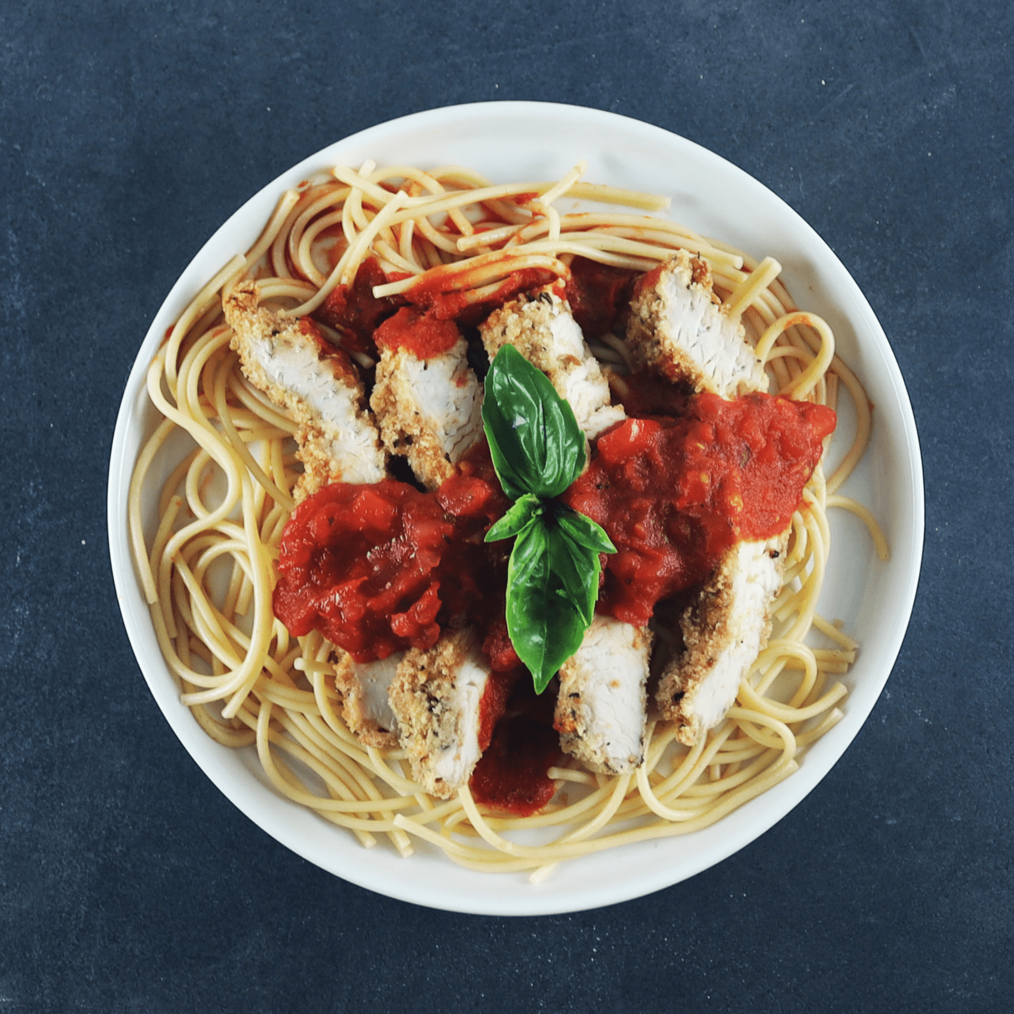 Golden Baked Chicken Milanese with Pasta