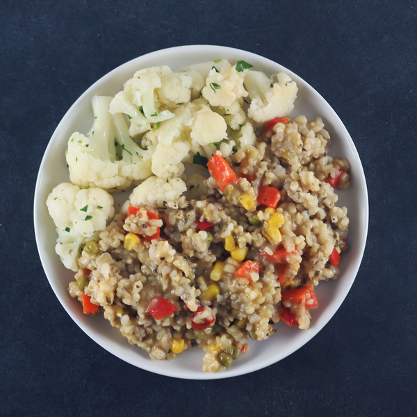 Summer Vegetable Risotto with Parslied Cauliflower
