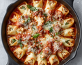 Chicken & Spinach Stuffed Pasta with Petite Caesar Salad