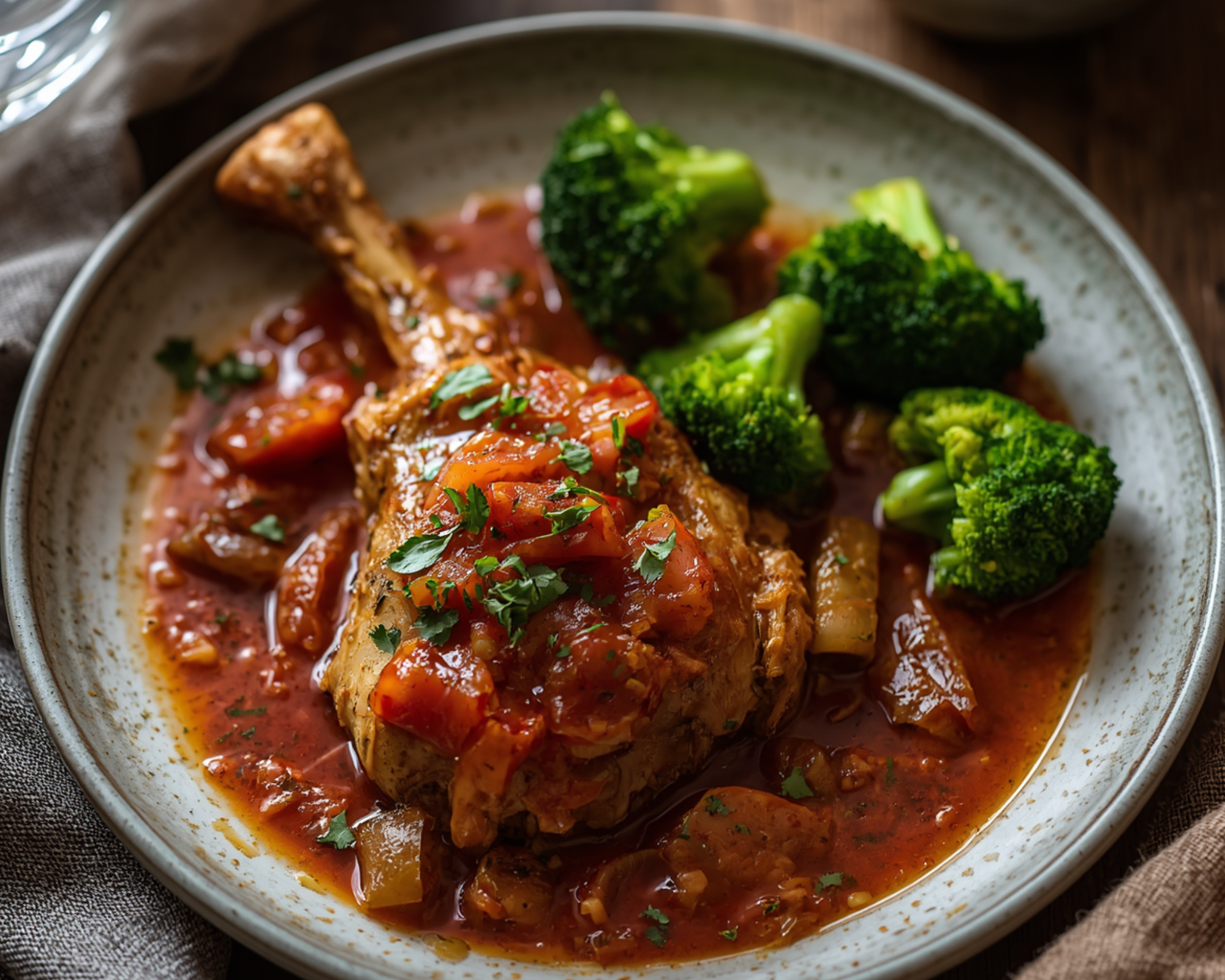 Chicken Osso Buco with Broccoli