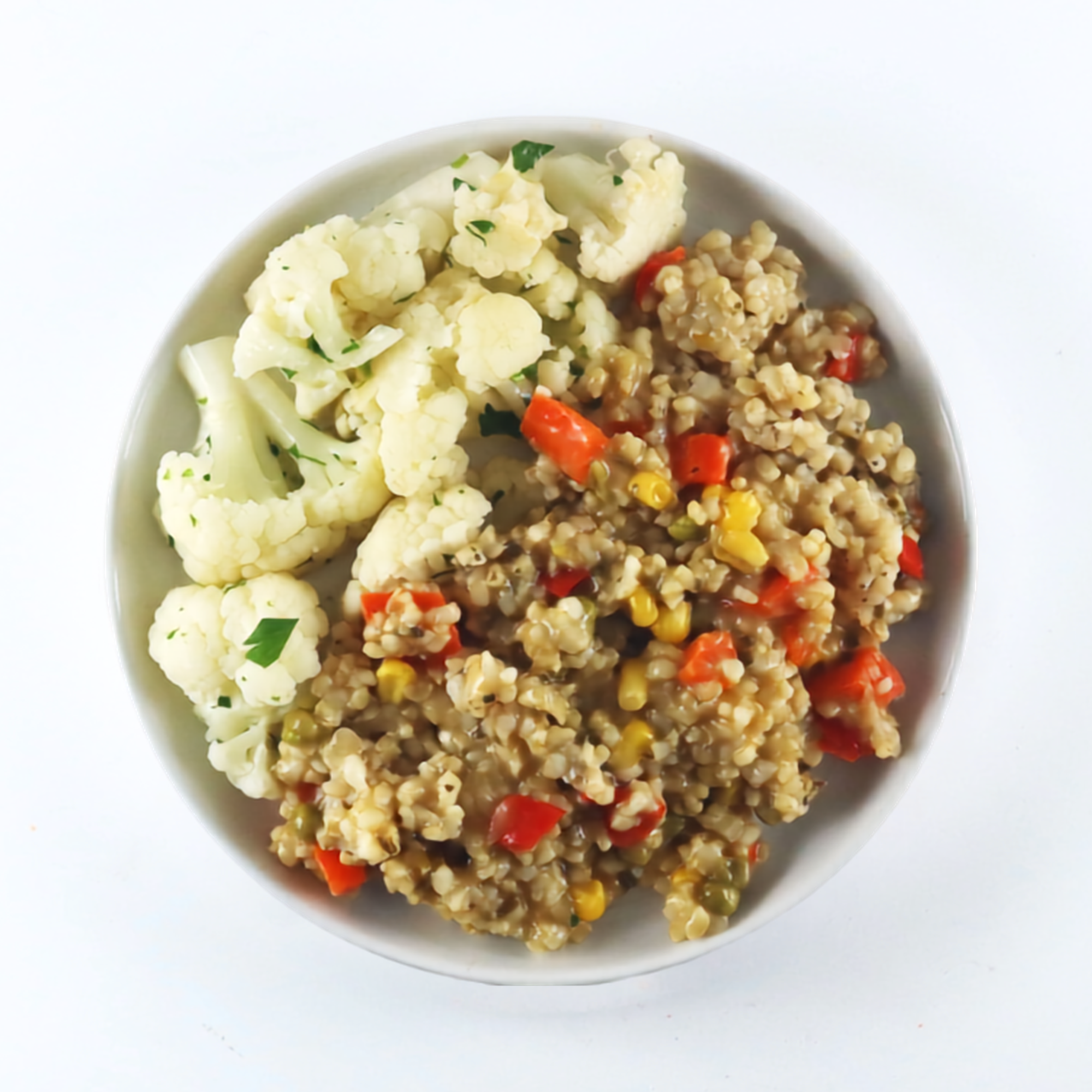 Summer Vegetable Risotto with Parslied Cauliflower