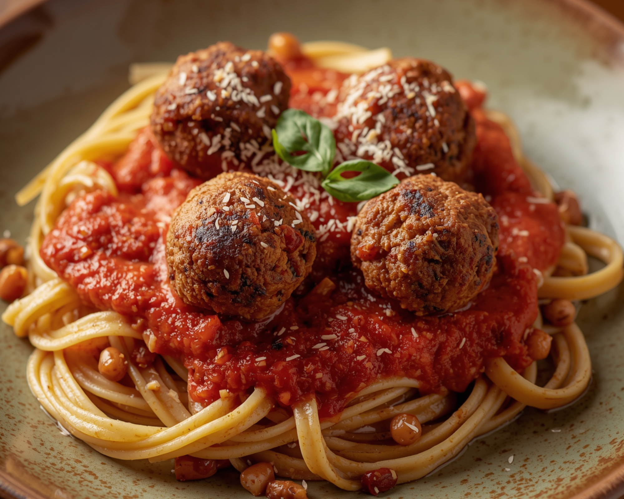 Pasta with Vegan Meatballs